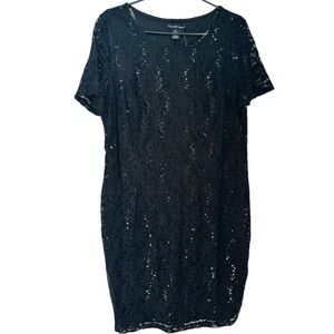 Black Sequin Embellished Sheath Midi Dress for Night Out